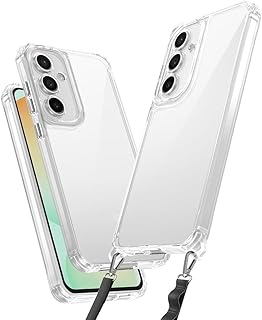 Zore Galaxy ile uyumlu A16 Kılıf Airbagli Takılabilir Askı Aparatlı Zore Snap Silikon Kapak Şeffaf