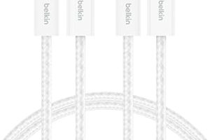Belkin 2’li Örgülü USB-C – Lightning Kablo, 1,5 m, Yumuşak, Esnek ve Hızlı Şarj Kablosu, iPhone 14 ve Önceki Modeller, 9. Nesil iPad ve AirPods ile Uyumlu, Beyaz — %39 İndirim | Amazon TR Fırsatı