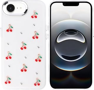 Zore Apple ile uyumlu iPhone 16E Kılıf Airbag Tasarımlı Simli Şeffaf Zore Kutup Kapak Kiraz