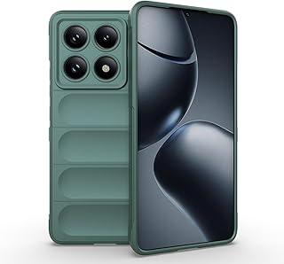 Zore Xiaomi için uyumlu 14T Pro Kılıf Esnek TPU Oyuklu Arka Yüzey Tasarımlı Zore Etnik Silikon Kapak Koyu Yeşil