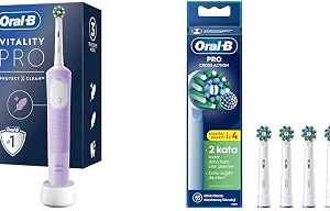 Oral-B Şarjlı/Elektrikli Diş Fırçası Vitality Pro Lila Koruma ve Temizlik + Oral-B Cross Action X-Filament Şarjlı Diş Fırçası Yedek Başlığı 4 Adet — %26 İndirim | Amazon TR Fırsatı