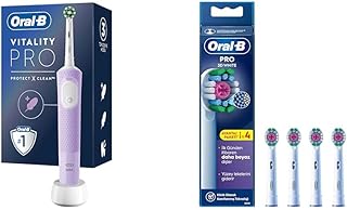 Oral-B Şarjlı/Elektrikli Diş Fırçası Vitality Pro Lila Koruma ve Temizlik + Oral-B 3D White X-Filament Şarjlı Diş Fırçası Yedek Başlığı 4 Adet — %46 İndirim | Amazon TR Fırsatı