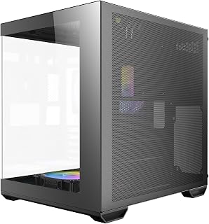 Antec CX60M ARGB Black Mikro-ATX Oyuncu Kasası, 270 Derece Panoramik Temperli Cam, 3 Adet 120mm ARGB Fan Dahil, Siyah