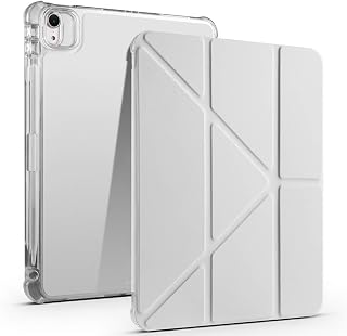 Zore Apple ile uyumlu iPad Air 11 2025 M3 Kılıf Zore Tri Folding Kalem Bölmeli Standlı Kılıf Gri