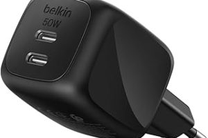 Belkin 2 Bağlantı Noktalı USB-C Şarj Cihazı 50 W, 2x USB-C Çift Bağlantı Noktalı GaN Şarj Cihazı, MacBook, iPhone 17, iPad Pro, Chromebook, Galaxy S25 Ultra, Pixel 10 vb. için, Seyahat için, Siyah — %20 İndirim | Amazon TR Fırsatı