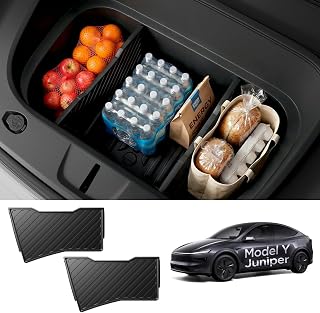 Spigen Tesla Model Y Juniper 2026-2025 Ön Bagaj İçi Bölücü Ayırıcı Organizer Seti TO229J Siyah - ACP10799