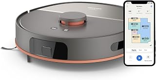 Philips HomeRun 5000 Islak ve Kuru Robot Süpürge – Çift Döner Mop, 10.000 Pa Emiş Gücü, Saç Dolanmayan Fırça, Uygulama Kontrollü, Halı Modu (XU5000/10)