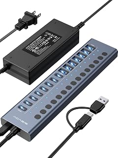 ACASIS 16 Bağlantı Noktalı Powered USB 3.2 Hub (8 USB-A 3.2 +8 USB-C 3.2), 10Gbps