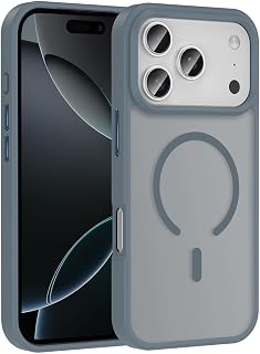 Zore Apple ile uyumlu iPhone 17 Pro Kılıf M-safe Şarj Özellikli Mat Arka Yüzey Zore Sio Kapak Gri