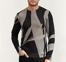 Emporio Armani Erkek Triko, Geometrik Desen, Siyah-Gri, L Beden — %42 İndirim | Amazon TR Fırsatı