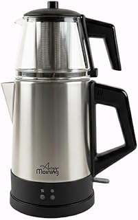 Any Morning OZ26CM05 Cam Demlikli Paslanmaz Çelik Çay Makinesi 1800 Watt Inox Siyah 2,5 Litre