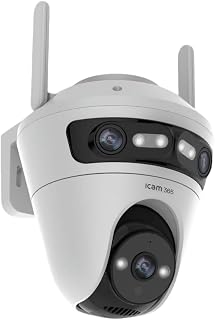 ICAM 365 Dış Mekan WiFi PTZ Güvenlik Kamerası Q362, 9 MP 3 Kameralı, Hareket Algılama, ONVIF Destekli, Akıllı Gece Görüşlü, Dinleme ve Konuşma, AC Adaptör