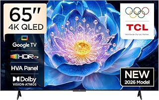 TCL 65 inç Akıllı TV 65T6D 4K Premium QLED Renkli Quantum Crystal HDR10+ Oyun Google TV, Dolby Vision Atmos, DTS Virtual X, MEMC, Sesli Kontrol, Game Master ve İnce Tasarım (2026 Modeli)