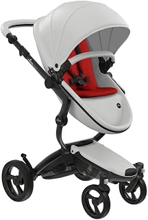 mima Xari Bebek Arabası Set (Siyah Şase - Beyaz Ünite - Kırmızı İç Ped)