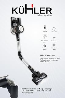 Titan V400 Dikey Şarjlı Süpürge Esnek Borulu Güçlü Emiş Kablosuz