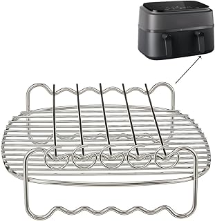 3000 Serisi Çift Hazneli Airfryer Na350/00 9 Lt Philips İle Uyumlu Yağsız Fritöz Izgara Teli Ve 5 Adet Şiş
