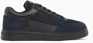 Erkek Süet ve File Detaylı Düşük Bilekli Siyah Sneaker EM004836 AF23155-MZ312