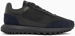 Erkek Nefes Alabilen File ve Süet Detaylı Rahat Tabanlı Siyah Sneaker EM004839 AF29491-MZ312
