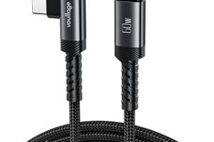 Type-C to Type-C L Uçlu 60W PD Hızlı Şarj Kablosu, 1 Metre, 90° Dirsek Uçlu USB-C Kablo, 3A, 480 Mbps Veri Aktarımı, Örgülü Naylon, Telefon, Tablet ve Bilgisayar Uyumlu – Siyah — %20 İndirim | Amazon TR Fırsatı