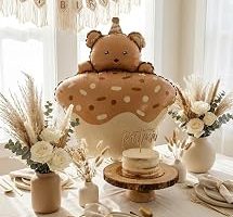 Ayıcık Figürlü Kahverengi Retro Cupcake Folyo Balon | Doğum Günü Baby Shower Bebek Temalı Parti Süsleme Dekorasyon Balonu — %60 İndirim | Amazon TR Fırsatı