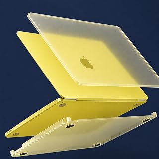 McStorey MacBook Neo Kılıfı 13 İnç A3404 Uyumlu Mat Buzlu Yarı Saydam Sert Kapak Hard Case, A18 Pro 2026 İnce Koruyucu Kılıf Sarı