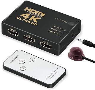 Lunatic 7032 Hdmi Switch 3 Port Çoklayıcı Kumandalı HDMI 3 Giriş 1 Çıkış 4K*2K 3 Port 3×1 HDMI Ultra