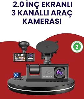 Üç Kameralı Araç Kamerası | Full HD 1080P Ön + HD İç/Arka