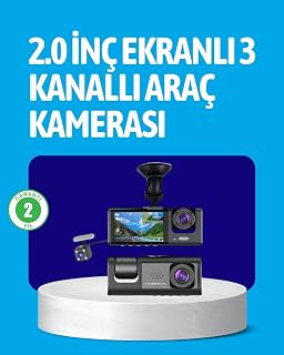 3 Kameralı Araç İçi Kayıt Cihazı Suya ve Toza Dayanıklı Tasarım