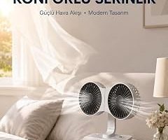 Duvara Monte Edilebilen Çift Başlıklı Sessiz Masa Fanı — %24 İndirim | Amazon TR Fırsatı