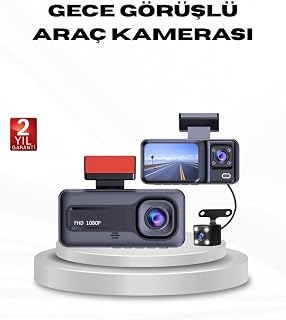 Full HD Üç Kameralı Araç Kamerası G-Sensörlü ve Gece Görüşlü