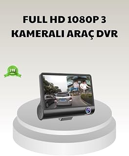 Araç DVR Kamerası 3’lü 170° Geniş Açılı Full HD ve Park Destekli