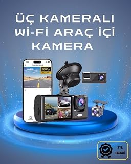 Üç Kameralı 1080p Full HD Araç İçi Kamera – G-Sensörlü ve Gece Görüşlü