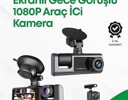 2.0” LCD Ekranlı Döngüsel Kayıt Özellikli Üç Kameralı Oto Kamera — %25 İndirim | Amazon TR Fırsatı