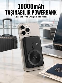 22.5W Hızlı Şarj Destekli Manyetik Powerbank Kompakt Tasarım Yeni Nesil