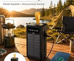Taşınabilir Güneş Panelli Powerbank Çoklu Cihaz Şarj Destekli Yeni Nesil — %28 İndirim | Amazon TR Fırsatı