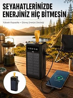 Taşınabilir Güneş Panelli Powerbank Çoklu Cihaz Şarj Destekli Yeni Nesil