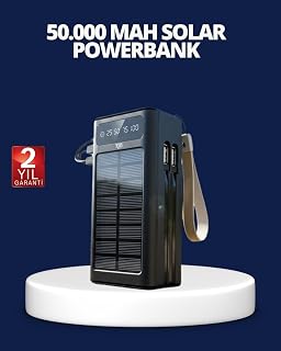Güneş Panelli Powerbank LED Işıklı Taşınabilir Şarj Cihazı