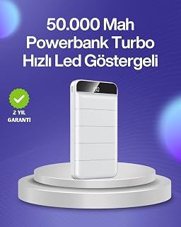 4 Cihazı Aynı Anda Şarj Edebilen Güçlü Powerbank 50000 mAh