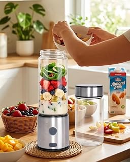 Taşınabilir Cam Blender 450 ml 350 ml Çift Hazneli Smoothie Blender
