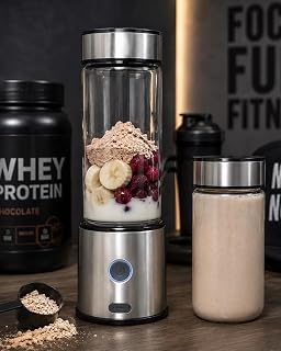Çift Hazneli Cam Blender USB Şarjlı Smoothie ve Buz Kırıcı Blender