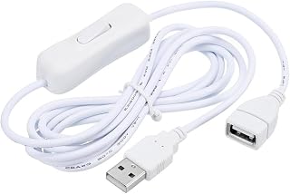 Lunatic 9660 Usb Power Data Kablo Açma Kapama Düğmeli Dişi Erkek Güç Ara Uzatma Kablosu 2 Metre