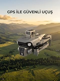 Ekranlı Kumandalı GPS Drone Çift Kameralı Katlanabilir Hava Aracı
