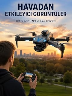 Katlanabilir Çift Kameralı Drone Uzaktan Kumandalı Hava Aracı