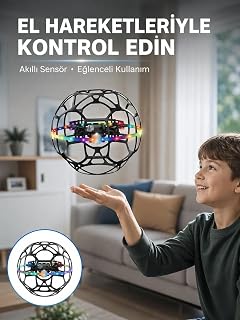 LED Işıklı Futbol Topu Mini Drone Akıllı Sensörlü El Kontrollü