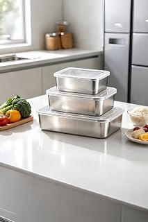 3 Adet Set 304 Çelik Yemek Meyve Et Buzdolabı Beslenme Saklama Kabı mt323 — %33 İndirim | Amazon TR Fırsatı