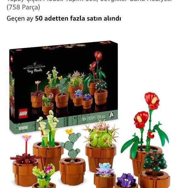 LEGO Botanicals Minik Bitkiler 10329 – Yetişkinler için Terakota Renkli Saksıda Kurak, Tropik ve Etçil Türlerde 9 Bitki İçeren Yapay Çiçek Modeli Yapım Seti, Sevgililer Günü Hediyesi Fikri (758 Parça)