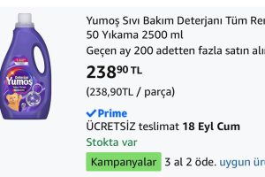 Yumoş Sıvı Bakım Deterjanı 2.500 ml Tüm Renkler