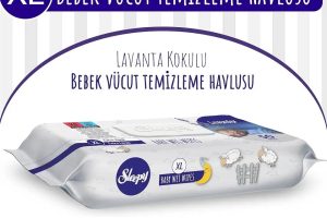XL Lavanta Kokulu Bebek Vücut Temizleme Havlusu 50 Yaprak