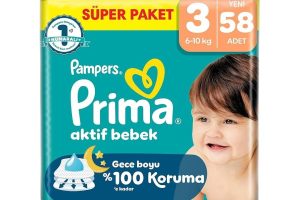 🛍️ Prima Bebek Bezi Aktif Bebek Süper Paket 3 Beden 58 Adet — %33 İndirim