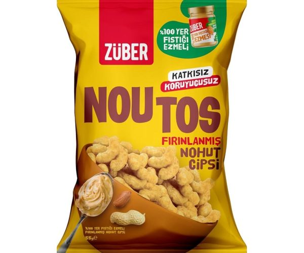 🛍️ Züber Noutos%100 Fıstık Ezmeli Nohut Cipsi 55g x 15 Adet